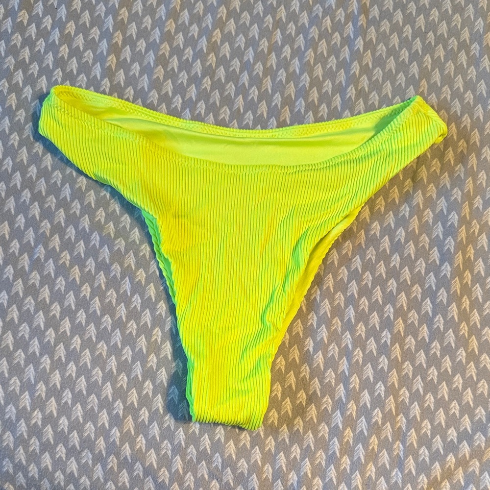BuffBunny Vibrant Yellow Ribbed Bikini Bottom